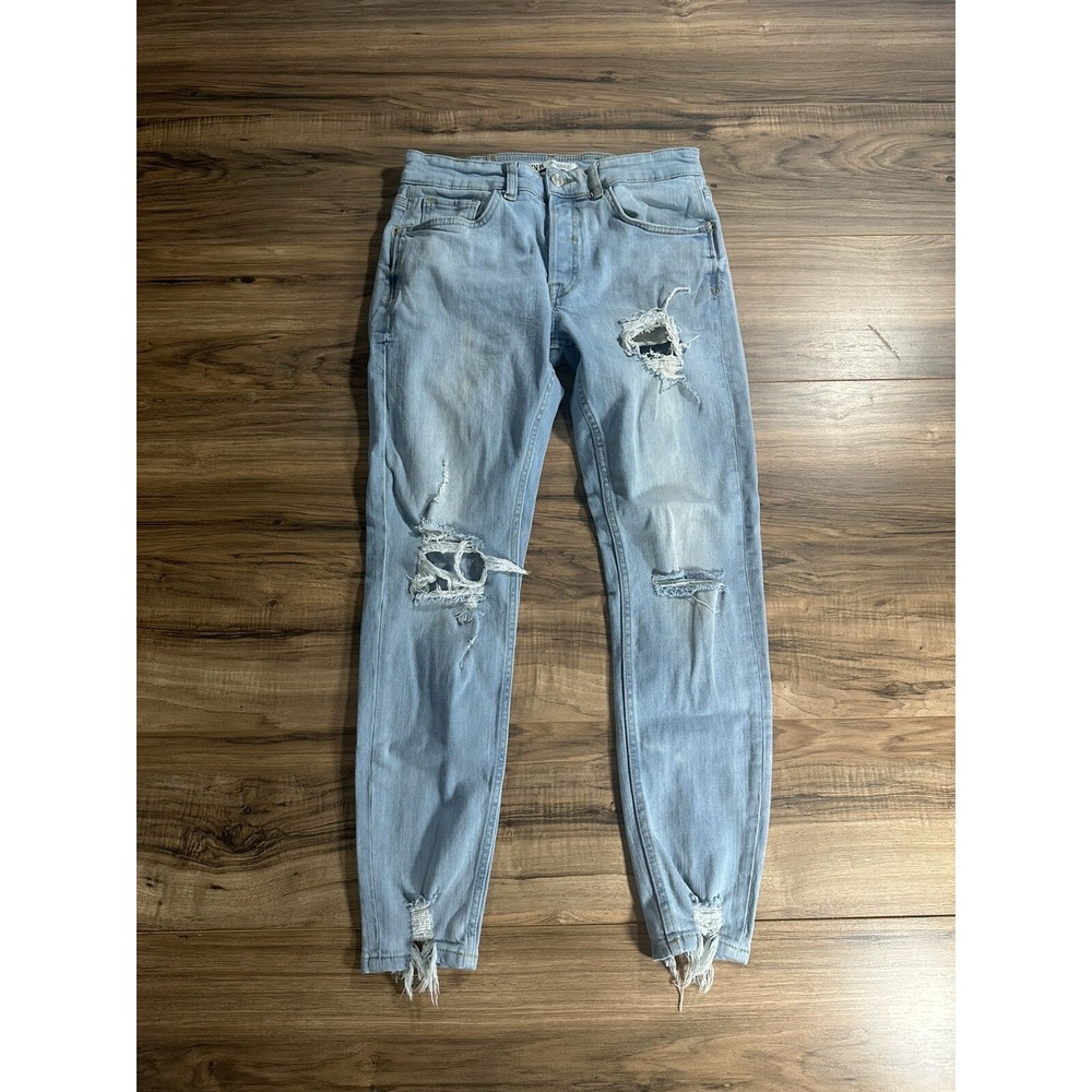 Women's‎ ZARA Jeans Light Wash Ripped Skinny Jeans Size 31